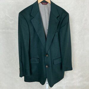 Nordstrom Classic Loro Piana Green Cashmere Two Button Notch Collar Blazer 42R